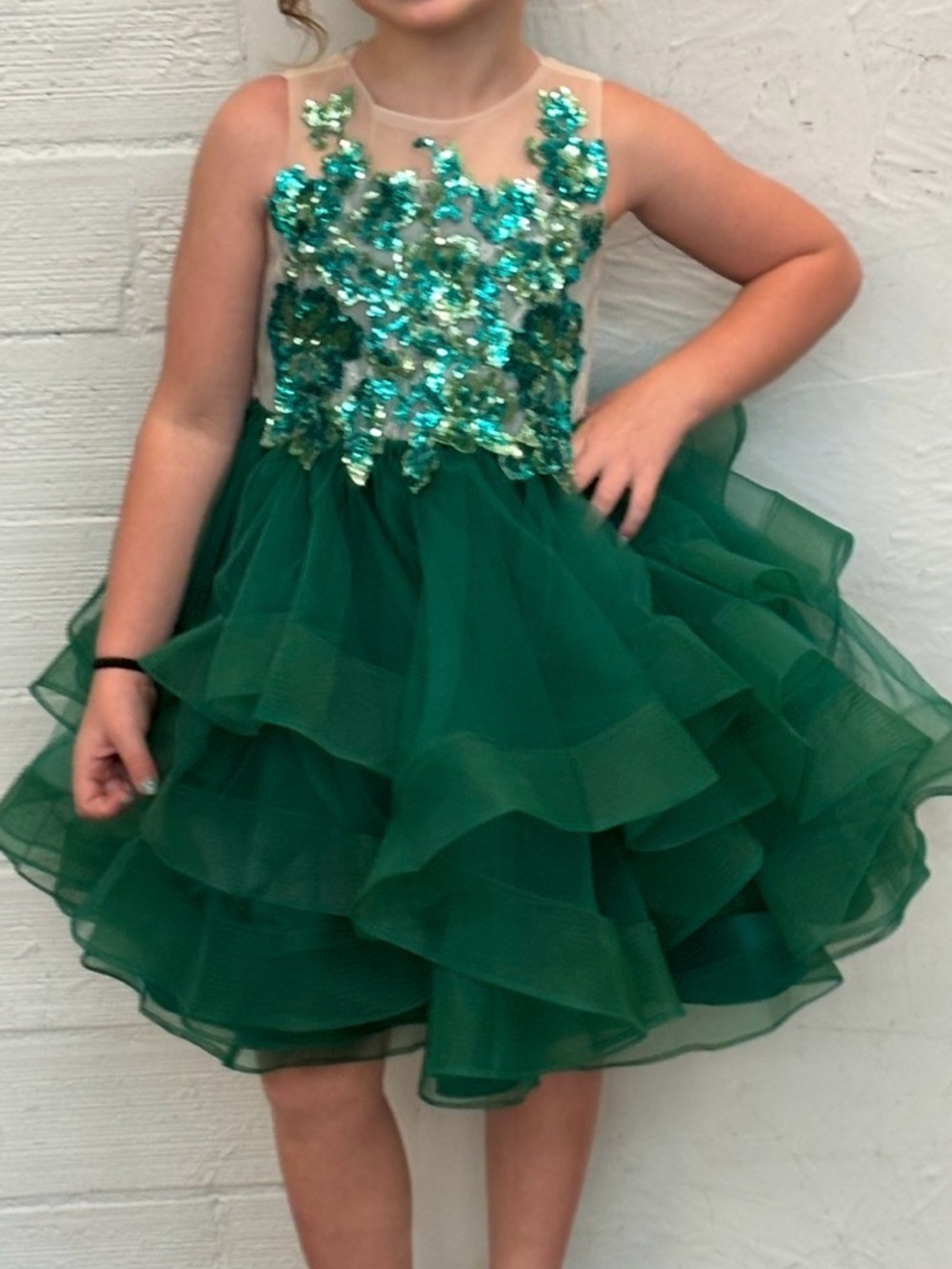 Emerald Green Sequin Tulle Dress